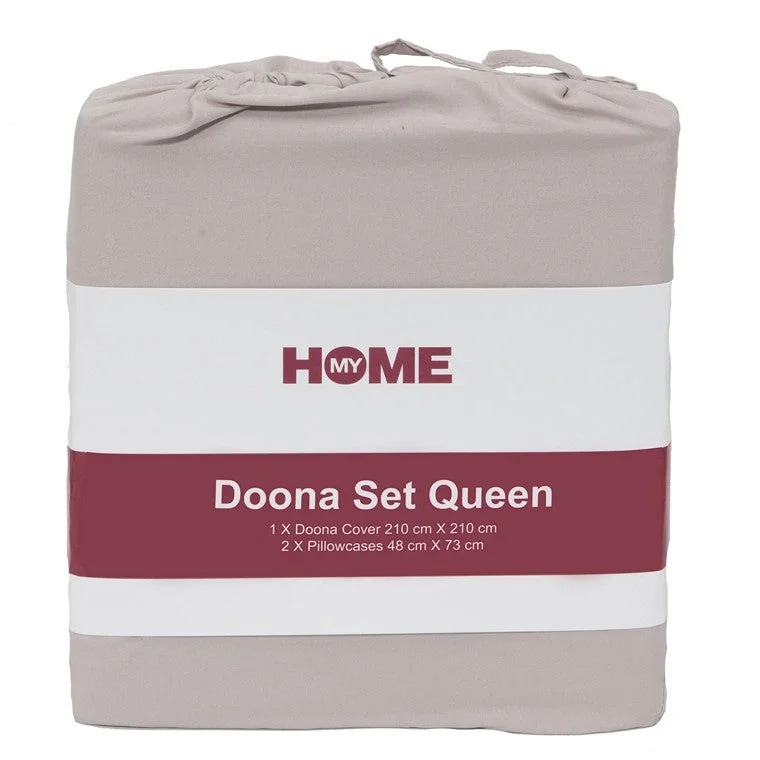 My Home Microfibre Doona Set, Queen, Taupe