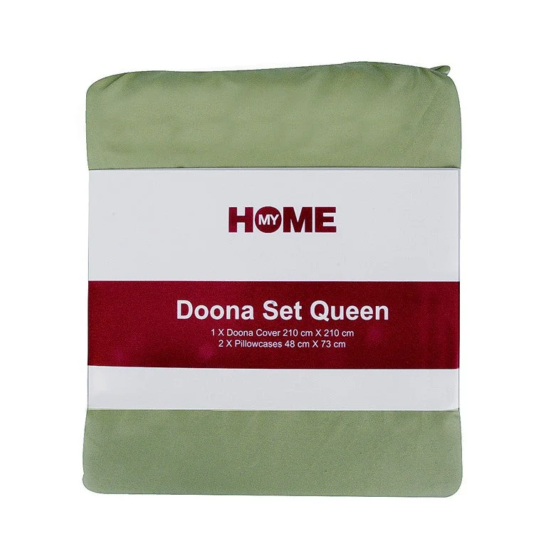 My Home Microfibre Doona Set, Queen, Leaf