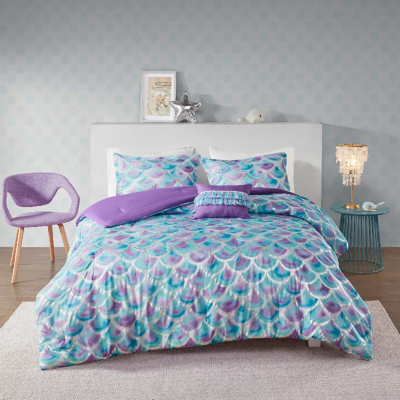 Mi Zone Phoebe Metallic Printed Reversible Comforter Set