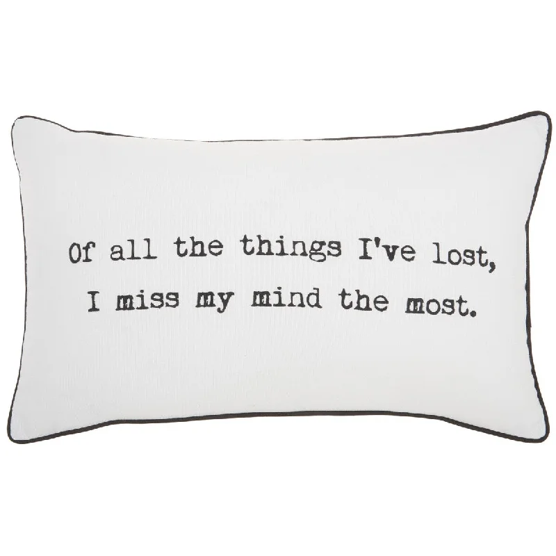 Mina Victory Lifestyle Of All The Things 12" x 20" White Indoor Throw Pillow