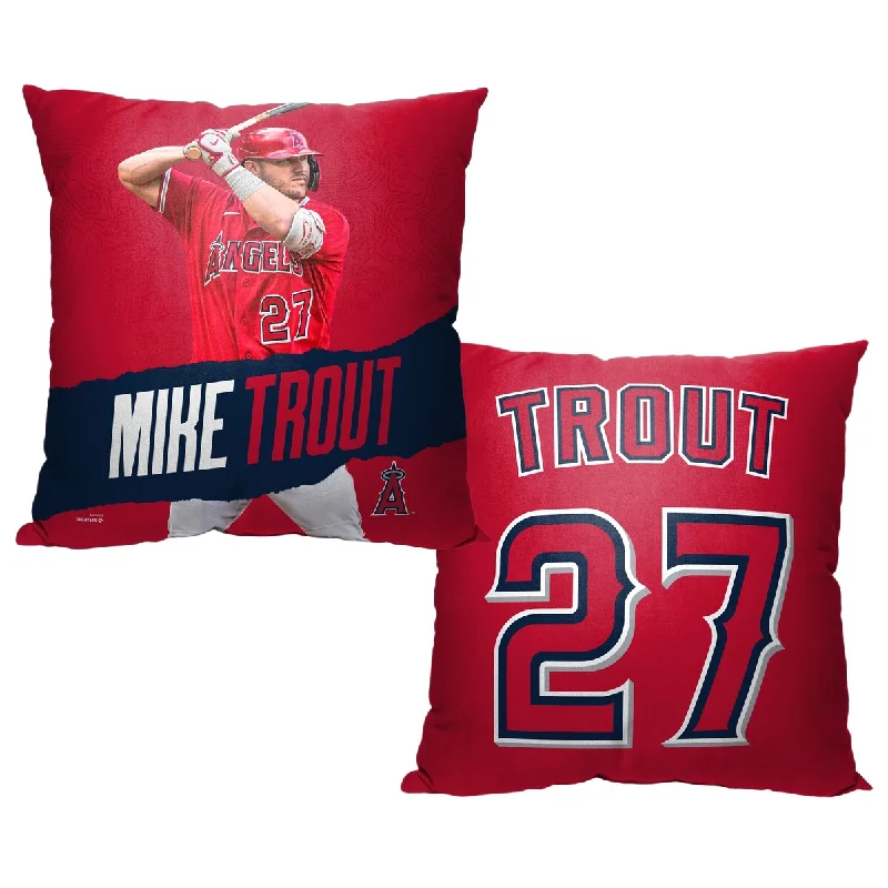 MLB Los Angeles Angels Mike Trout 18 Inch Throw Pillow