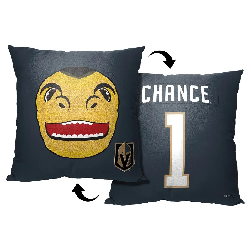 NHL Mascot Love Golden Knights Printed Throw Pillow - Black