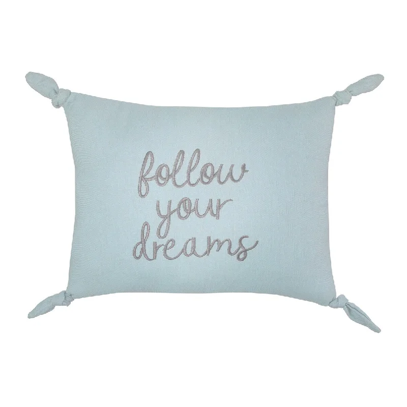 NoJo Follow Your Dreams Teal Decorative Pillow