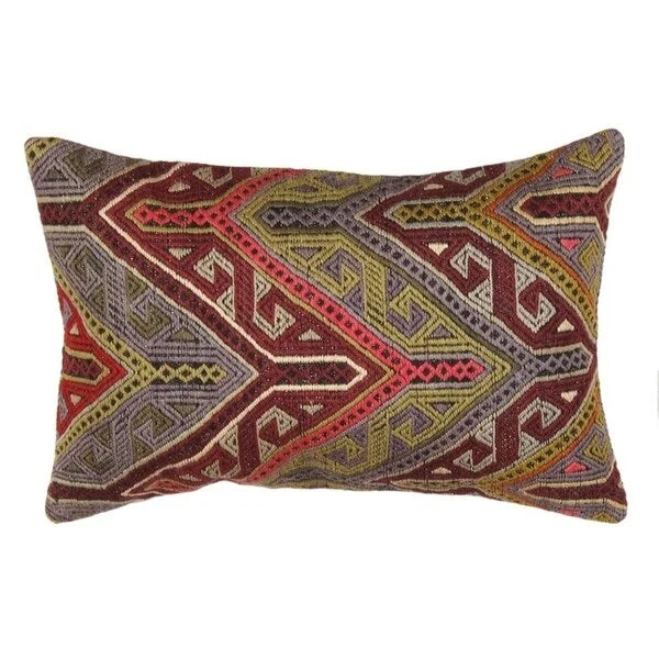 Pasargad Vintage Turkish Kilim Lumber Pillow (16" X 24")