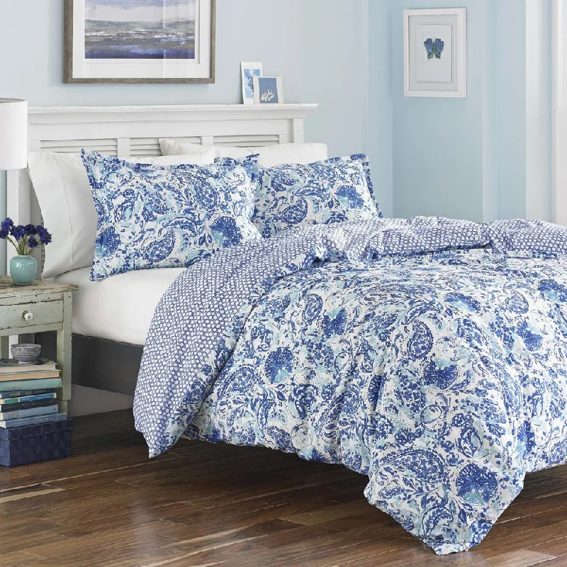 Poppy & Fritz Brooke Cobalt and White Paisley Cotton Duvet Cover Set