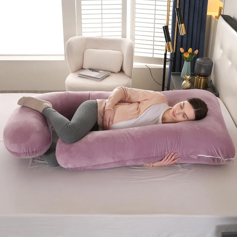 Pregnancy Pillow,57 inches U Shaped Maternity Pillow with Removable Cover Full Body Pillow Support for Back, HIPS, Legs, Belly