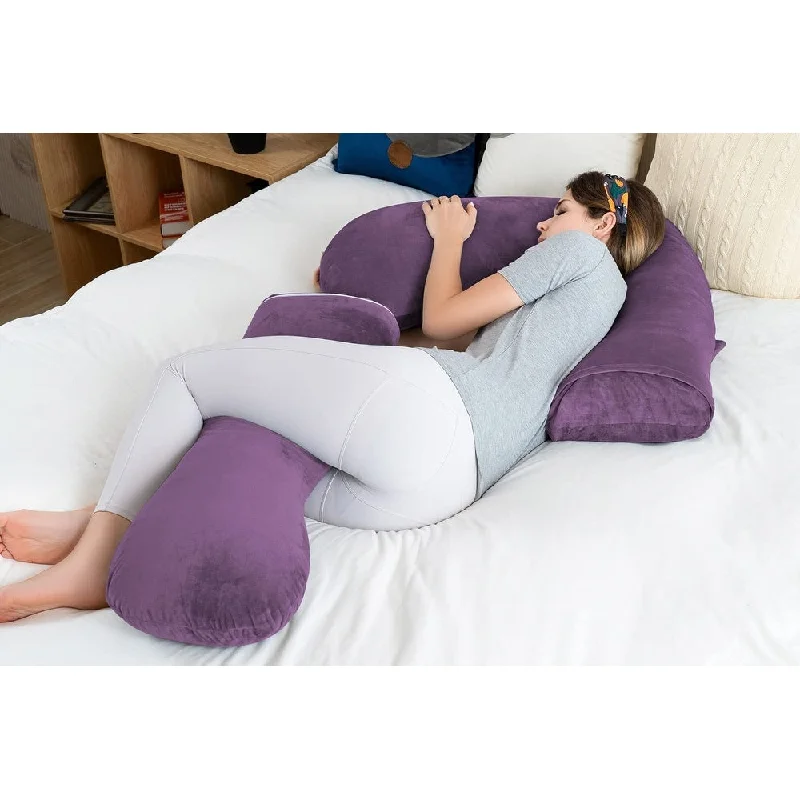 Pregnancy Pillow for Sleeping, L Shaped Body Pillow for Side Sleeping, Detachable Pregnancy Pillow with Full Body Support