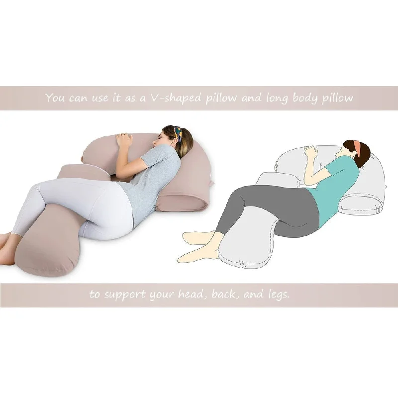 Pregnancy Pillow for Sleeping,Maternity Body Pillow for Pregnancy Women,Pregnancy Support Pillow for Back, Hip Pain, Apricot