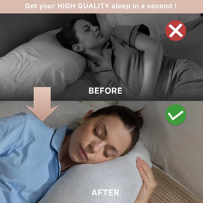 Pregnancy Pillows, C-Shape Full Body Pillow Jersey Cover Light Grey Pregnancy Pillows for Sleeping Body Pillows for Adults