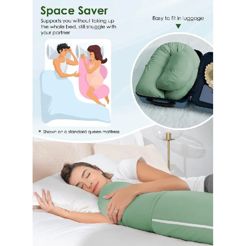 Pregnancy Pillows,Cooling Body Pillow for Pregnancy Sleeping, F Shaped Maternity Pillow for Pregnant Women, Back & Belly Support