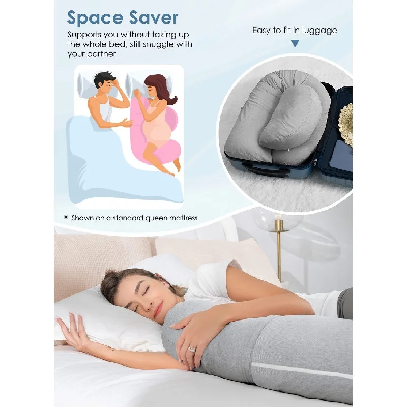 Pregnancy Pillows,Cooling Body Pillow for Pregnancy Sleeping, F Shaped Maternity Pillow for Pregnant Women, Back & Belly Support