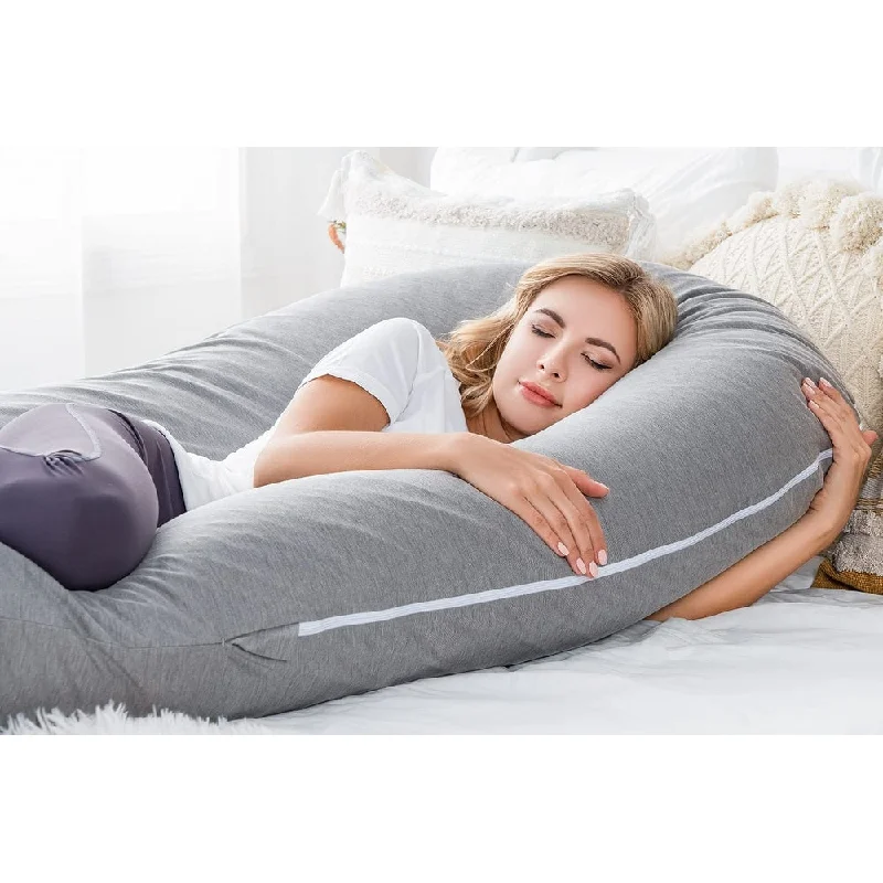 Pregnancy Pillows, Cooling Silky Pregnancy Pillows for Sleeping, 65" U Shaped Full Body Maternity Pillow