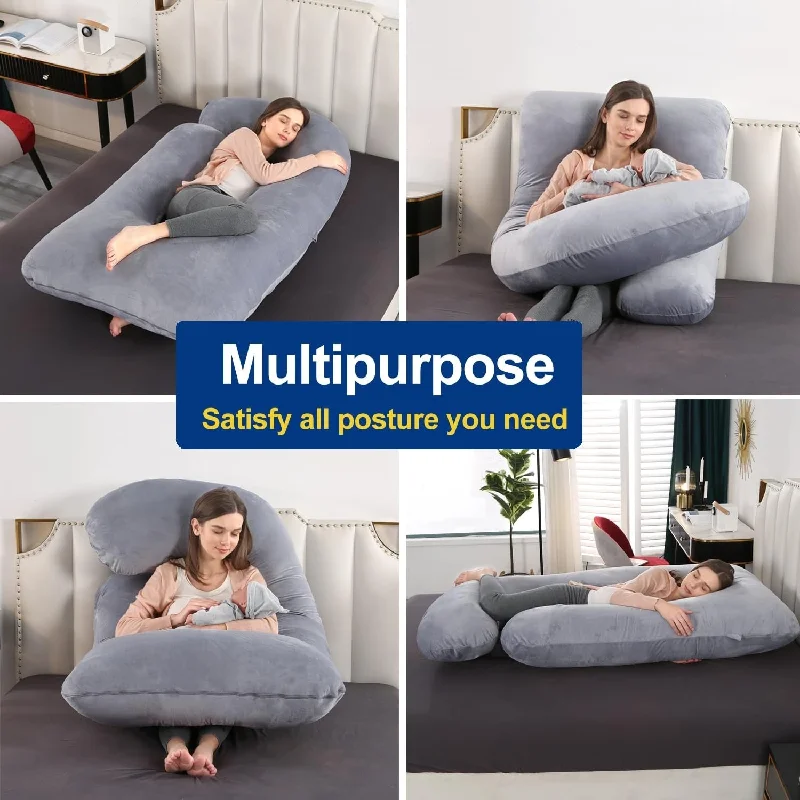 Pregnancy Pillows for Sleeping U-Shape Full Body Pillow and Maternity Support for Back, HIPS, Legs, Belly for Pregnant Women