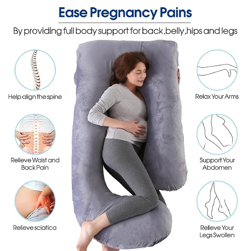 Pregnancy Pillows for Sleeping U-Shape Full Body Pillow and Maternity Support for Back, HIPS, Legs, Belly for Pregnant Women