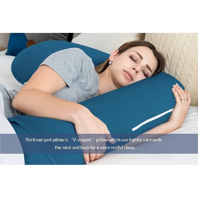 Pregnancy Pillows, L Shaped Full Body Maternity Pillow with Removable Cover, 57 Inch Pregnancy Pillows for Sleeping