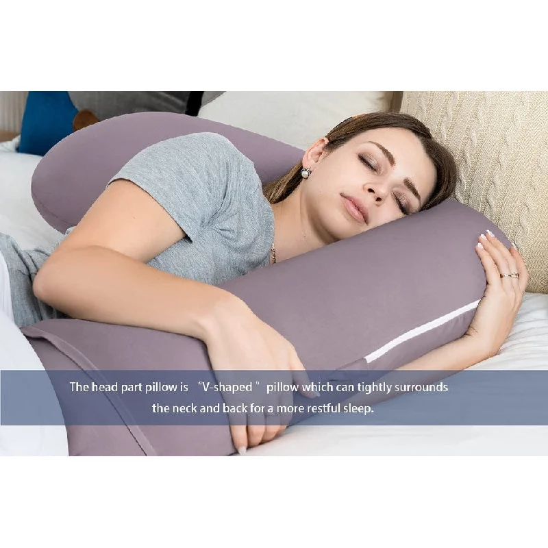 Pregnancy Pillows, L Shaped Full Body Maternity Pillow with Removable Cover, 57 Inch Pregnancy Pillows for Sleeping