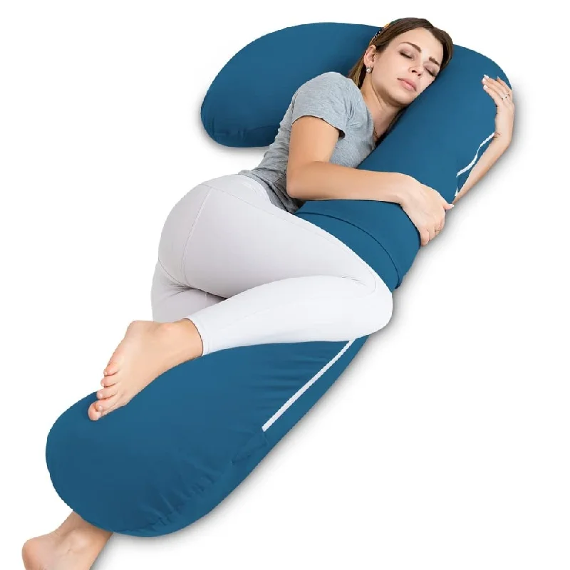 Pregnancy Pillows, L Shaped Full Body Maternity Pillow with Removable Cover, 57 Inch Pregnancy Pillows for Sleeping