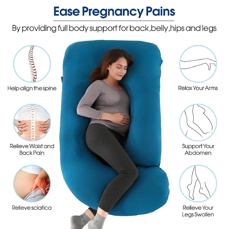 Pregnancy Pillows U-Shape Full Body Pillow and Maternity Support for Back, Hips, Legs, Belly for Pregnant Women with Removable