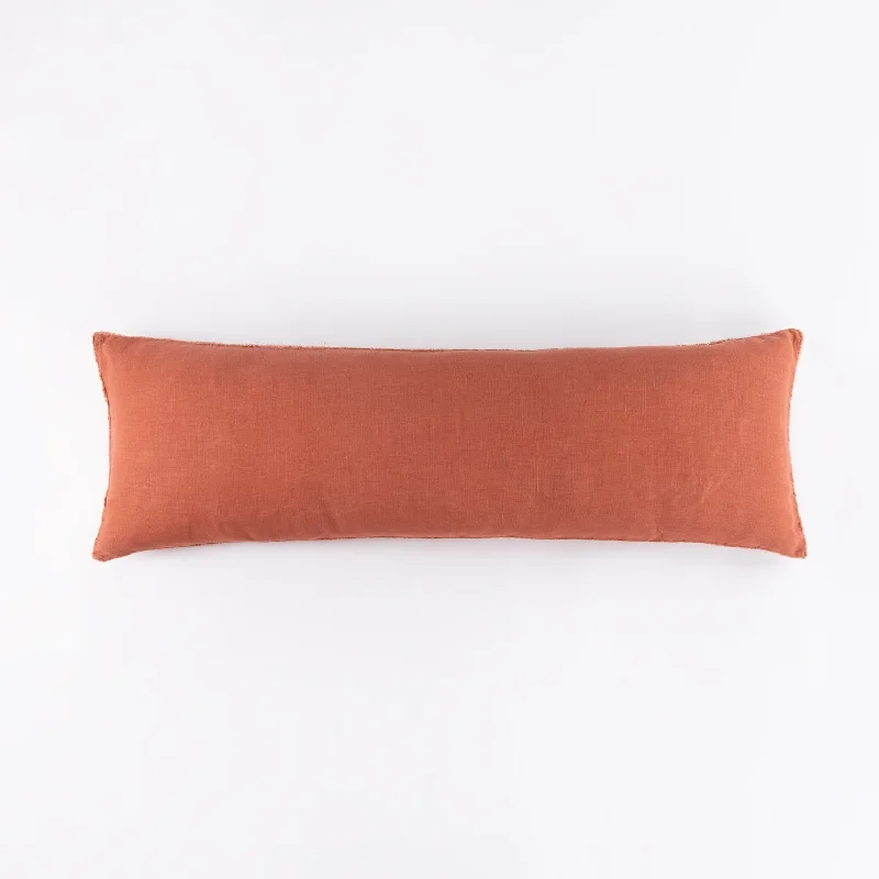 Ranier Linen, Body Pillow, Burnt Sienna