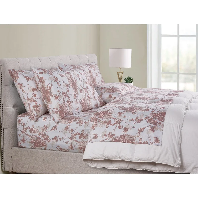 Tahari Home Tisbury Pink Floral Brushed Microfiber Sheet Set