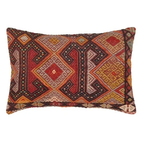 Vintage Turkish Kilim Lumber Pillow (16" X 24")