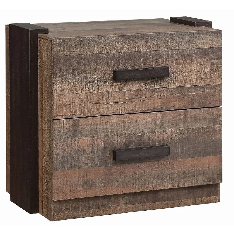 Carbon Loft Corsaut Weathered Oak and Rustic Coffee 2-drawer Nightstand