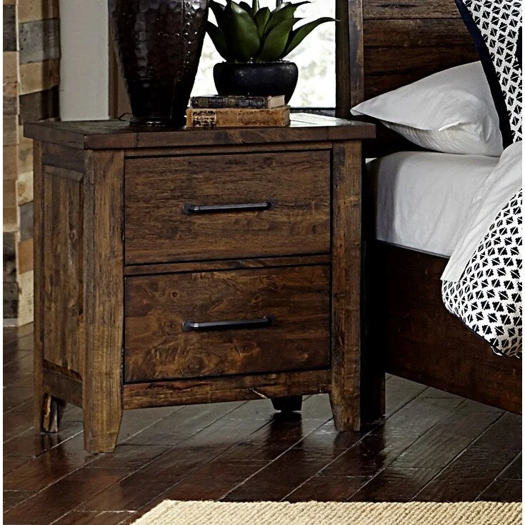 Classic Transitional Design Nightstand Burnished Finish