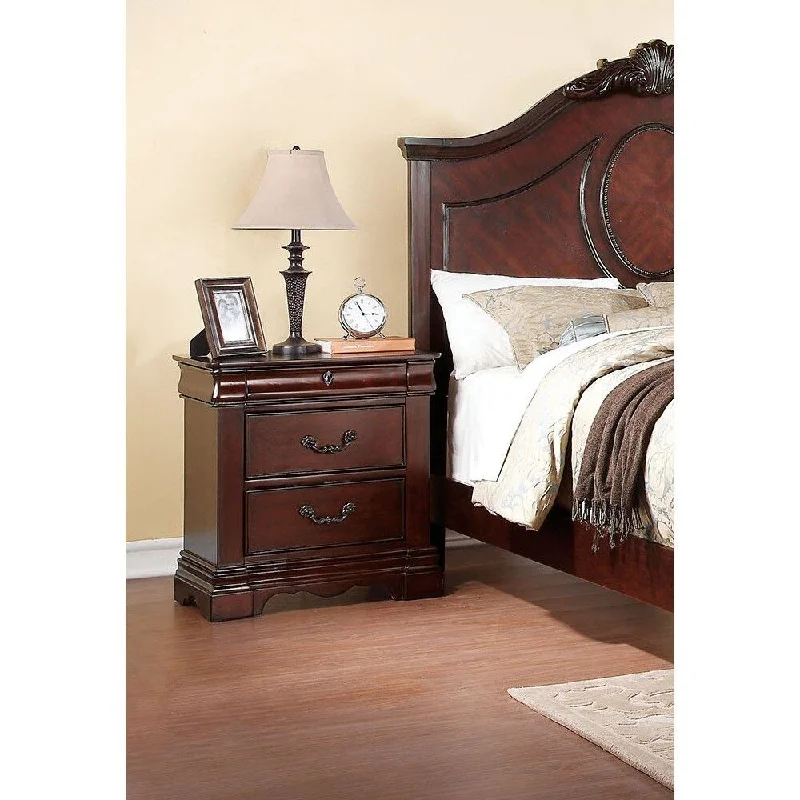 Estrella Nightstand in Dark Cherry