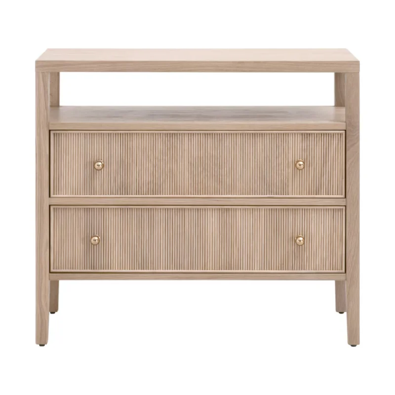 Highland Open Shelf, 2-Drawer Nightstand