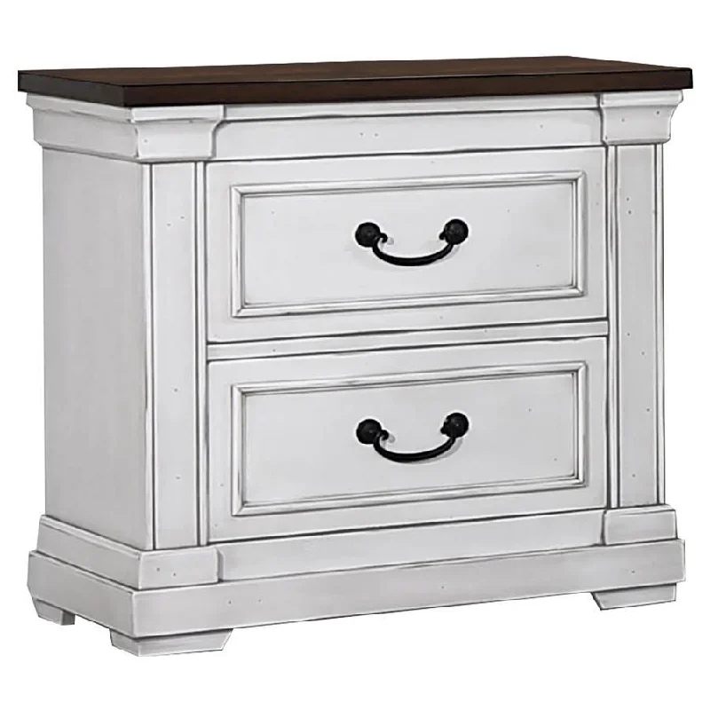 Hillcrest - 2-Drawer Nightstand - Distressed White