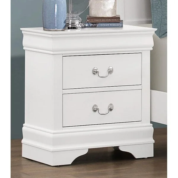 Louis Philippe White Finish Nightstand