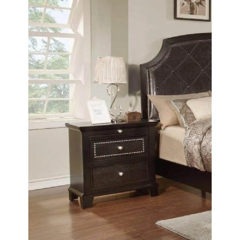 LYKE Home Metra Dark Espresso 3-drawer Night Stand