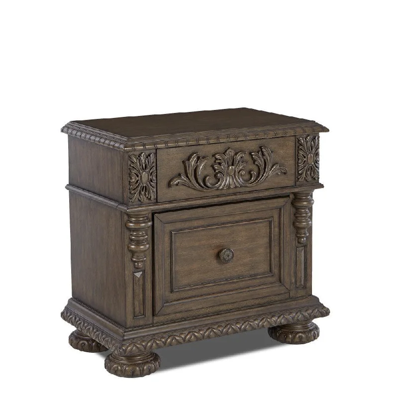 Made to Order Klaussner Furniture Versailles Brown Wood 1-drawer Nightstand