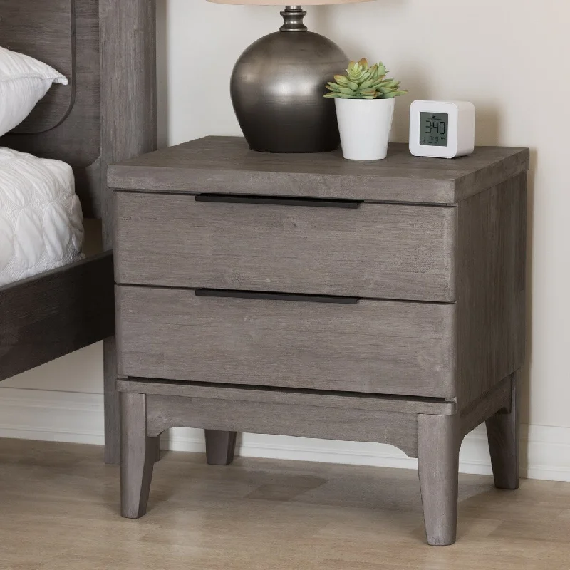 Nash Rustic Platinum Wood 2-Drawer Nightstand