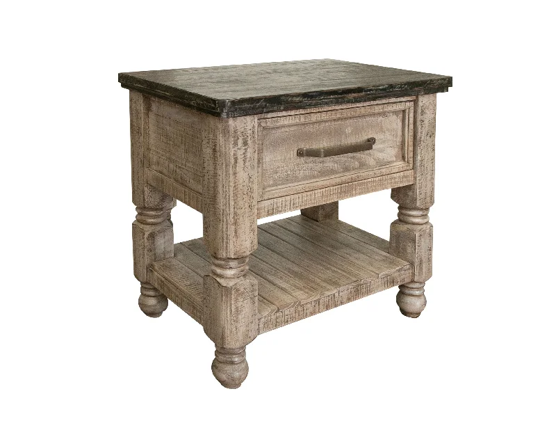 Natural Stone - Nightstand - Taupe Brown