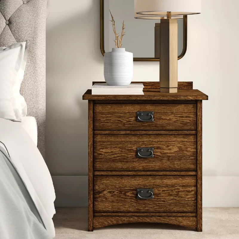 Oak Park Mission Brown 3-drawer Nightstand