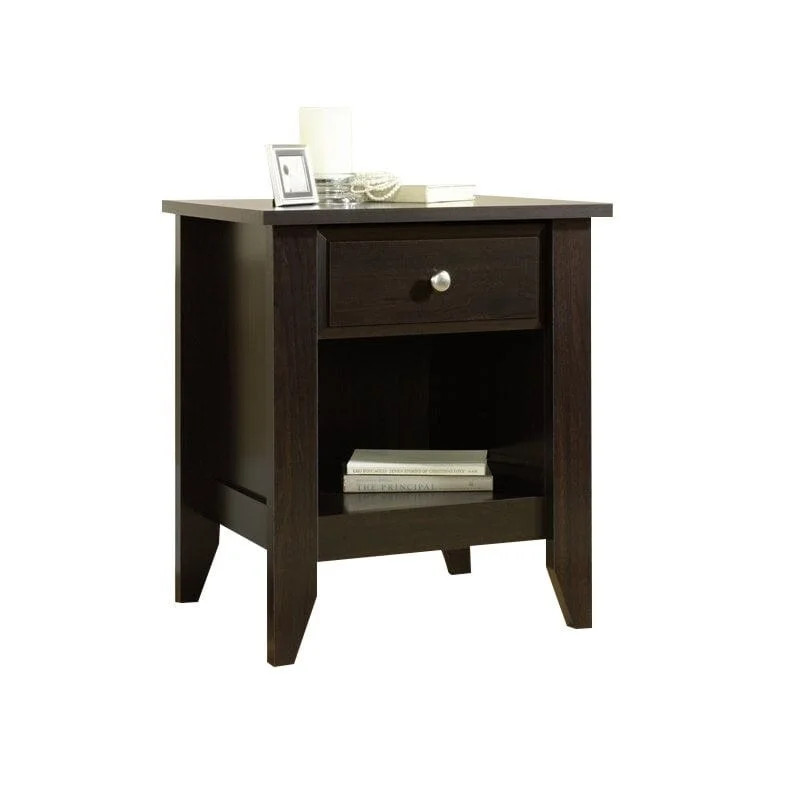 Shoal Creek Nightstand with Drawer & Storage Shelf, Jamocha Wood Finish