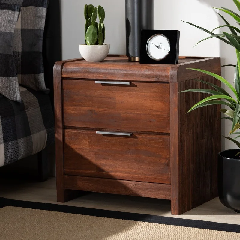 Torres Modern and Contemporary Oak Finished Wood Nightstand