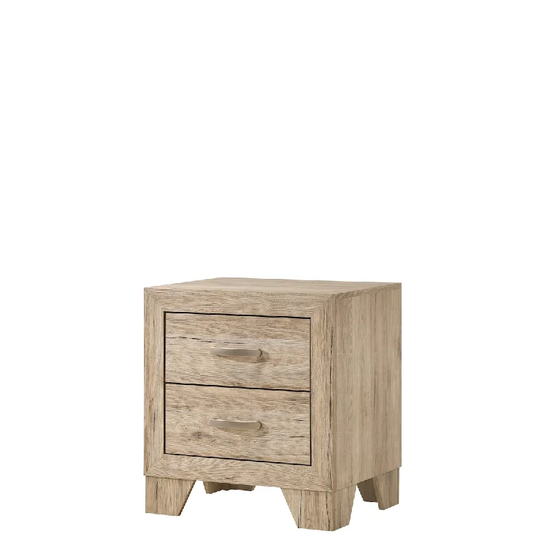 Wooden Storage Nightstand with 2 Drawers