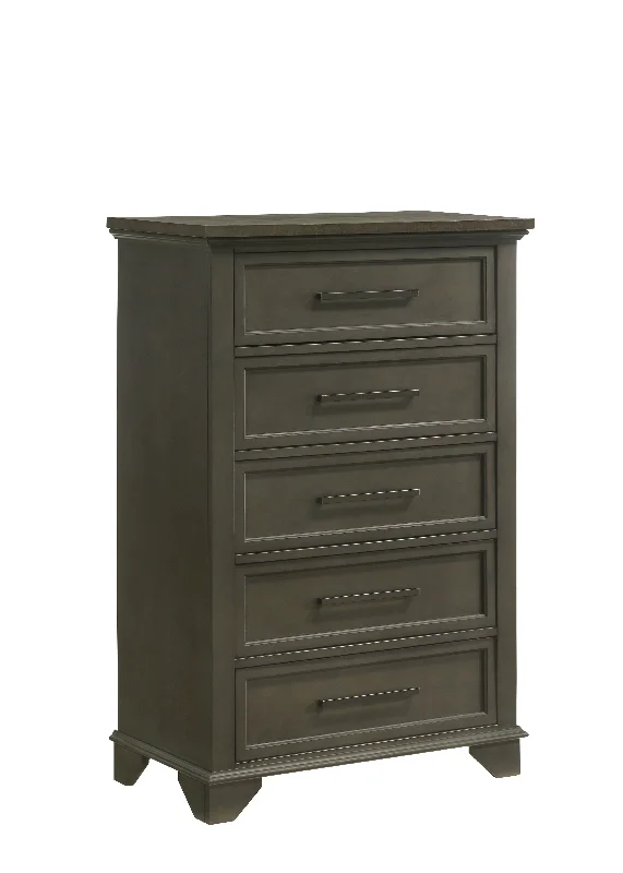 Abigail 5 Drawer Chest - Grey