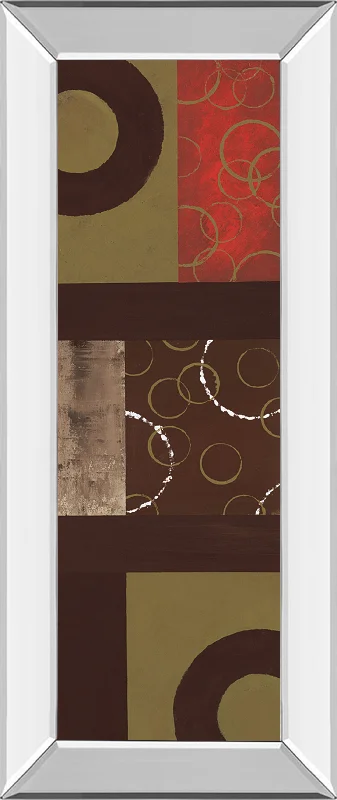 Mix N' Match I By Earl Kaminsky - Mirror Framed Print Wall Art - Dark Brown