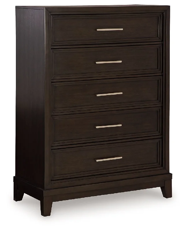 Neymorton - Dark Grayish Brown - Five Drawer Chest