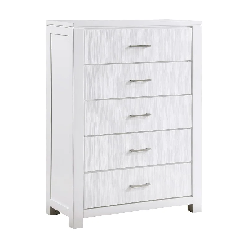 Paris 5 Drawer Chest - White