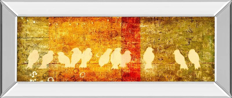 Reunion By Patricia Pinto - Mirror Framed Print Wall Art - Orange