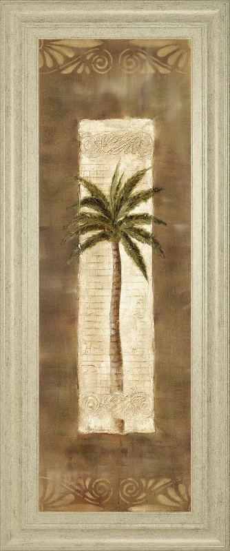 Scroll Palm Il By Carol Robinson - Framed Print Wall Art - Beige