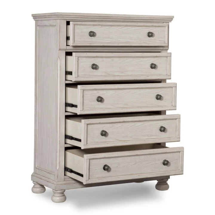 Windchester 5 Drawer Chest - Antique White