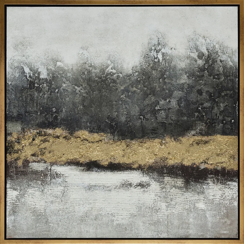 Black and Gold Landscape Wall Art 35.50" x 35.50"