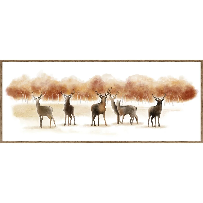 Deer in Woods Wall Art 22.00" x 52.00"